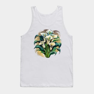 Calla Lilies Ink wash painting Tank Top